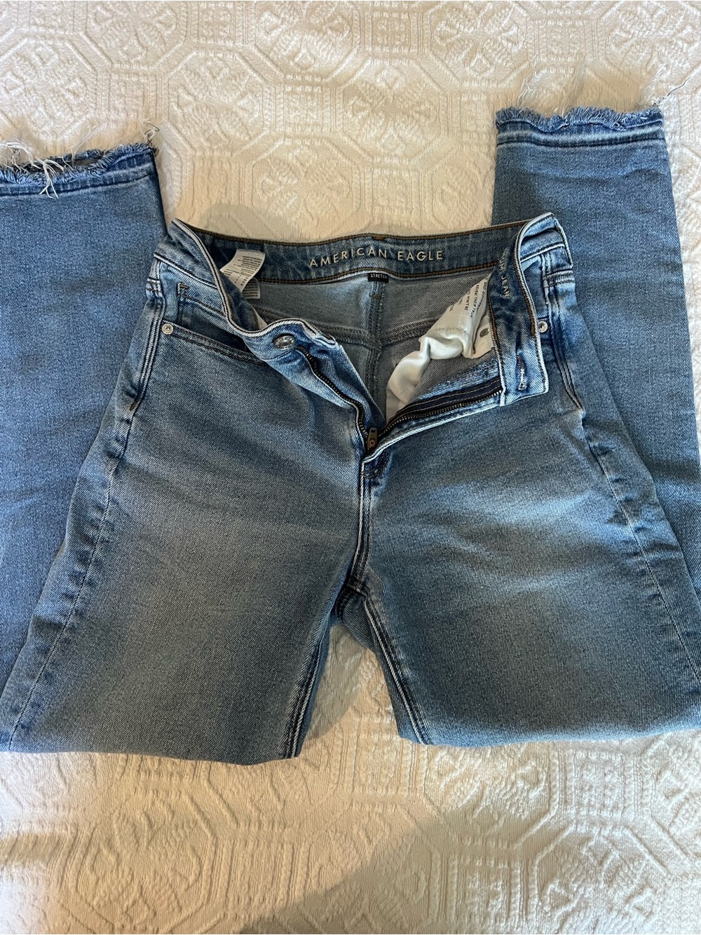 American Eagle Outfitters Straight Leg Jeans - Light Blue